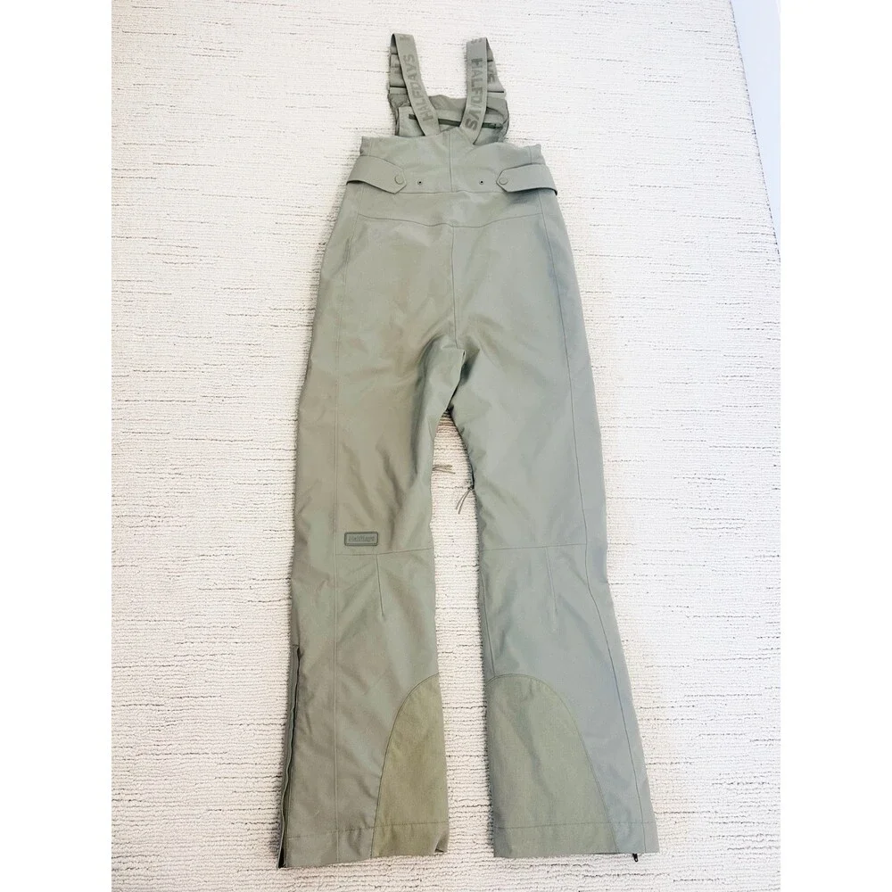 HALFDAYS Carson Size Small Green Bib Pant All-Mountain Snow Soft Shell Luxury